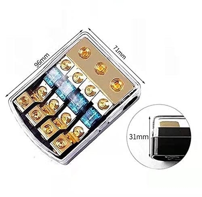 50A CSA Rated 2 3 4-Way Fuse Holder Bloco de distribuição de cobre para amplificador de áudio de carro
