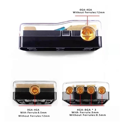 50A CSA Rated 2 3 4-Way Fuse Holder Bloco de distribuição de cobre para amplificador de áudio de carro