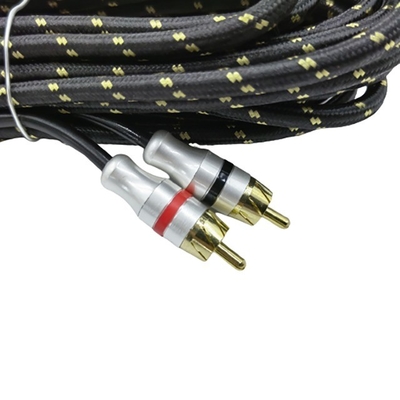 5.5mm Diâmetro externo PVC Jacketed Car Audio RCA Cable 2M-2M para desempenho de ponta