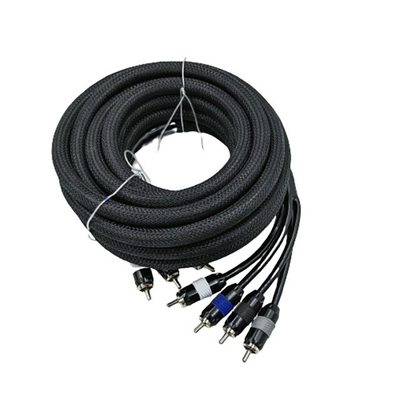 5.5mm Diâmetro externo PVC Jacketed Car Audio RCA Cable 2M-2M para desempenho de ponta
