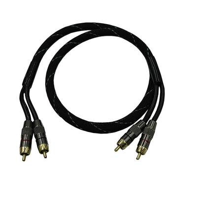 5.5mm Diâmetro externo PVC Jacketed Car Audio RCA Cable 2M-2M para desempenho de ponta