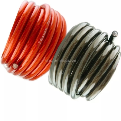 Cabo de alimentação de 2 GA AWG OFC CCA azul/preto translúcido para instalação de amplificador de áudio de automóvel