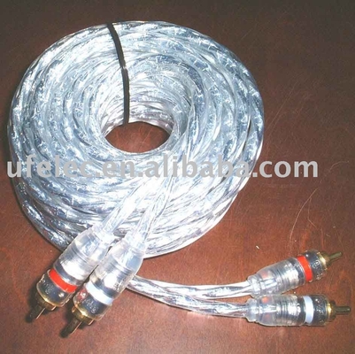 Homem para Homem 2 cabo RCA com Nylon trançado mangas expansíveis 9,5 mm de diâmetro exterior