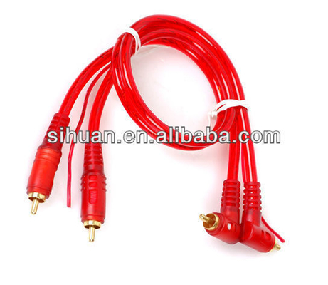 OFC 100% Copper Conductor 2 Channel RCA Audio Cable para conexão de áudio de carro e casa