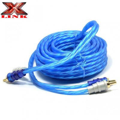 OFC 100% Copper Conductor 2 Channel RCA Audio Cable para conexão de áudio de carro e casa