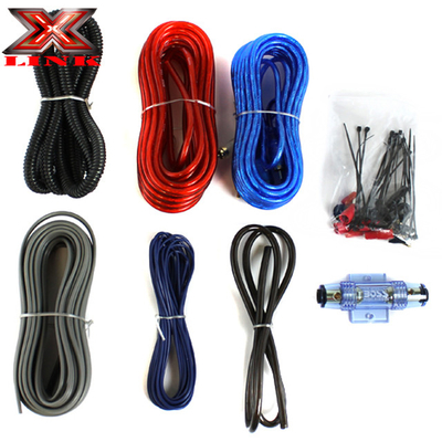 PVC Jacket 0 4 8 10awg Gauge Auto Car Amp Amplifier Wiring Kit com tipo de conector RCA