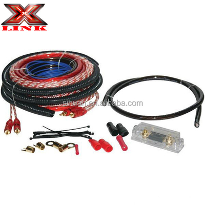 0 2 4 8 Gauge Sub Car Audio Amplifier Kit de fiação 1500 2500 3000 Watt com materiais
