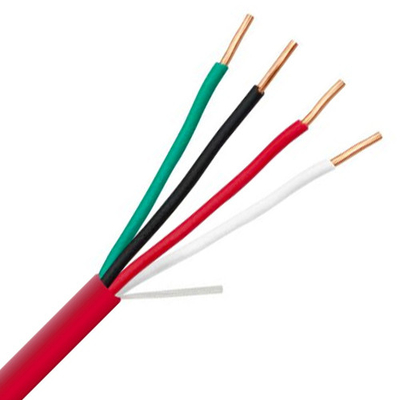 14 16 cabo protegido avaliado do alarme de incêndio do pleno cobre Calibre de diâmetro de fios 2/C 4/C contínuo 100% EWCS FPLP