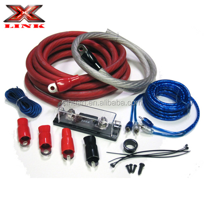 Conector de ouro par torcido 0 4 8 GA AWG OFC CCA Carro Auto Audio Amplificador Amp Instalação Kit de fiação para alto-falante de carro