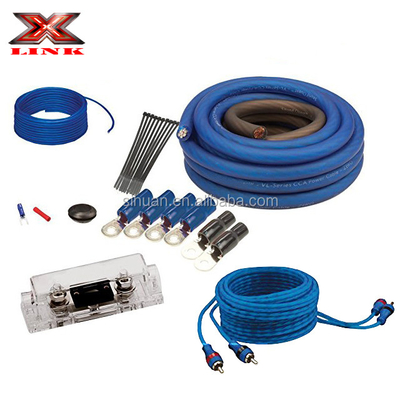 Conector de ouro par torcido 0 4 8 GA AWG OFC CCA Carro Auto Audio Amplificador Amp Instalação Kit de fiação para alto-falante de carro