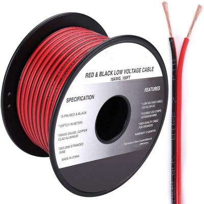Cabos flexíveis Ext 2pin 2 cores Vermelho Preto para Lâmpadas de LED