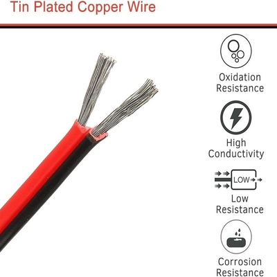 Cabos flexíveis Ext 2pin 2 cores Vermelho Preto para Lâmpadas de LED