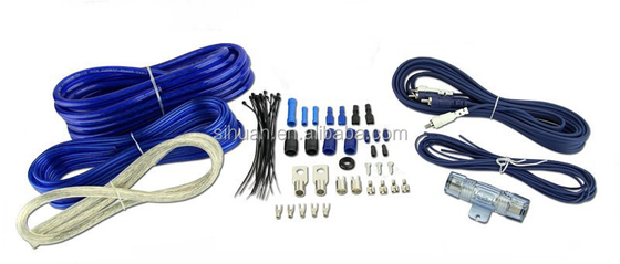 Cable de alimentação de ligação masculino-masculino 8 GA Kit de fiação de amplificador de carro com condutor de cobre nu e cabo CCA / OFC