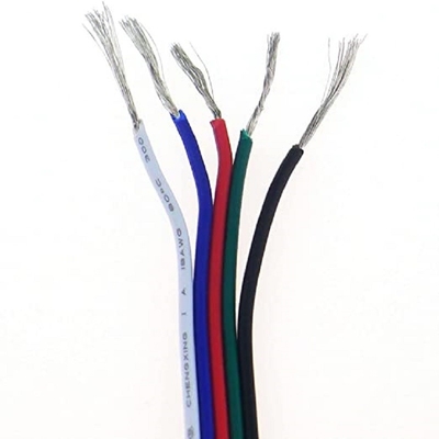 Cordão de extensão de fio flexível para fita de LED 1618 Gauge PVC Jacket RGBW RGB 3pin 4pin