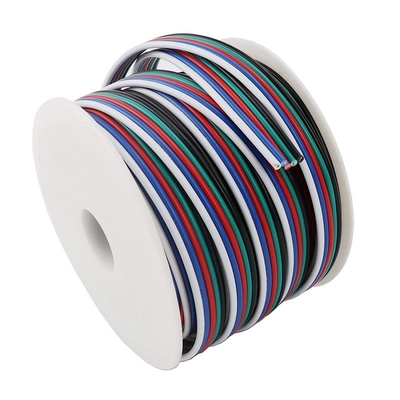 Cordão de extensão de fio flexível para fita de LED 1618 Gauge PVC Jacket RGBW RGB 3pin 4pin