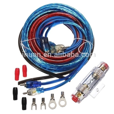 Kit de instalação de cabos de áudio feminino-feminino e fio 4GA RCA para amplificador de carro