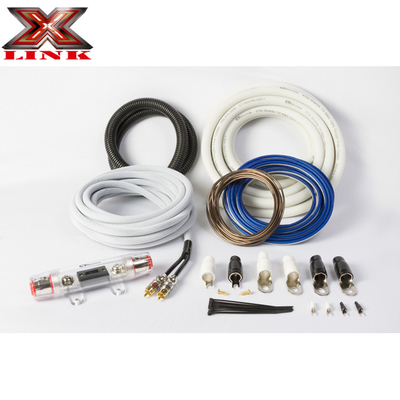 Kit de instalação de cabos de áudio feminino-feminino e fio 4GA RCA para amplificador de carro