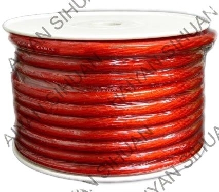 SAE J1128 Padrão 8AWG Cabo de alimentação de áudio de carro vermelho transparente com certificado ISO9001