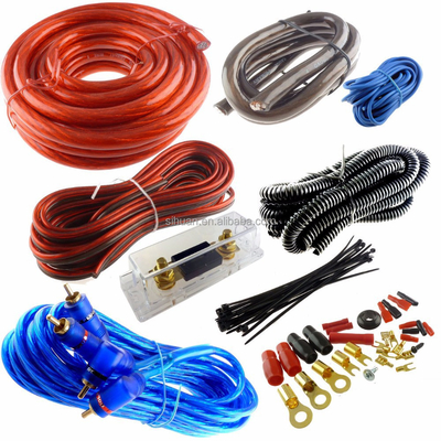 Cabos RCA de cobre OFC 100% de calibre real para áudio de carro de baixa tensão