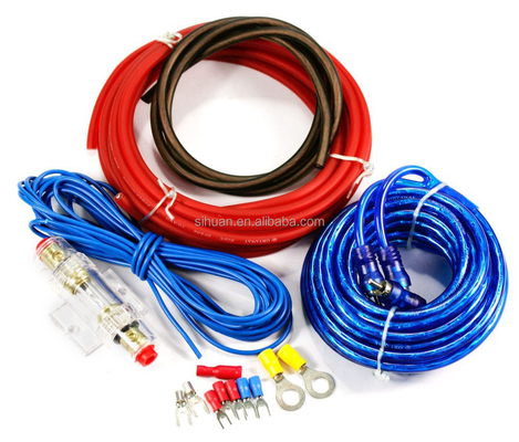 Kit de fiação do amplificador de áudio para automóveis com blindagem não blindada e diâmetro exterior opcional