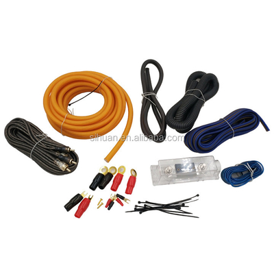 Kit de fiação do amplificador de áudio para automóveis com blindagem não blindada e diâmetro exterior opcional