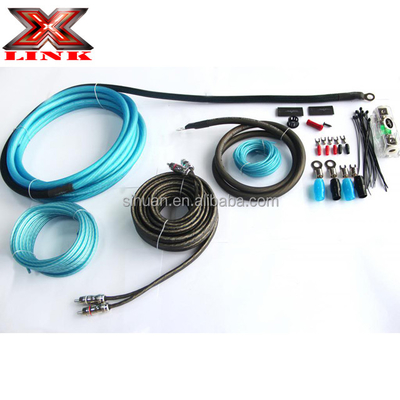 Kit de cabos de áudio de carro de 4 8 gauge personalizável com condutor de cobre nu
