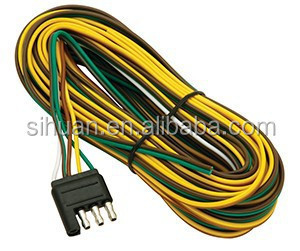 2.8X Diâmetro externo 4c 18AWG Cable de fio de reboque ligado com conector Condutor de cobre nu
