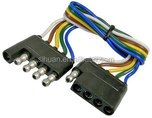 2.8X Diâmetro externo 4c 18AWG Cable de fio de reboque ligado com conector Condutor de cobre nu