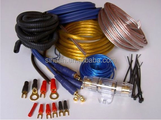Amplificador de energia da bateria do carro Kit de fiação do amplificador do carro Cor de cabo para melhorar a aparência do seu carro