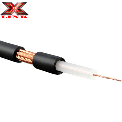 Cabos coaxial RG213 de baixa atenuação 50 Ohm com chapéu de PVC e blindagem de trança de cobre nua