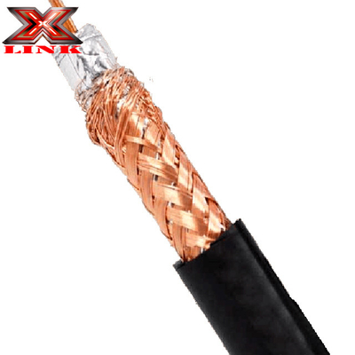Cabos coaxial RG213 de baixa atenuação 50 Ohm com chapéu de PVC e blindagem de trança de cobre nua