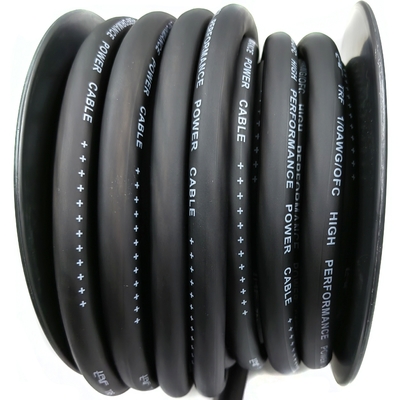 1/0 AWG Oversize Gauge 4/0 GA Car Audio OFC Cable de alimentação Soft Touch Flexível PVC Jaqueta