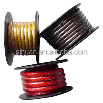 Cable de alimentação AWG para sistema de áudio de automóvel de PVC conforme com a CEA-2015