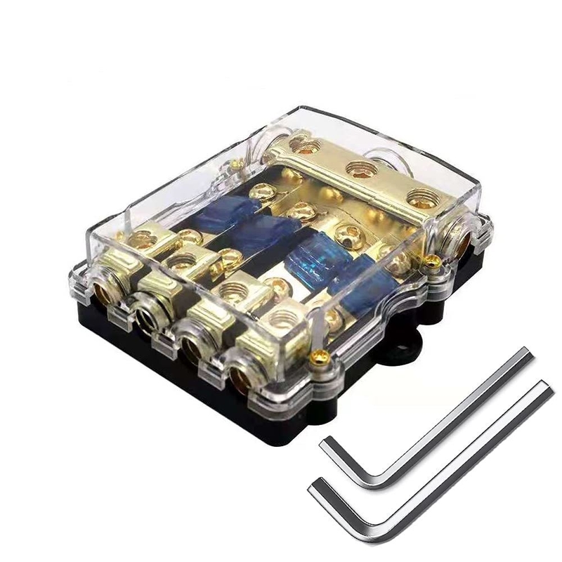 50A CSA Rated 2 3 4-Way Fuse Holder Bloco de distribuição de cobre para amplificador de áudio de carro