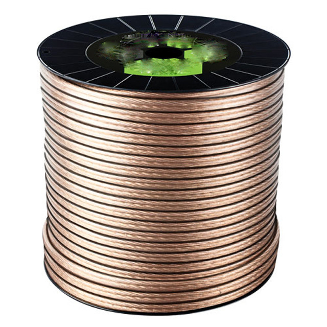 Multimídia 16 Gauge 2 Condutor Padrão de alto-falante Wire Roll com cor de conector dourado