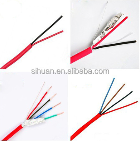 Cable de alarme de incêndio FPLR sólido em lata CCA 18 AWG 2/C 1000 Ft Red Copper Conductor Shielding