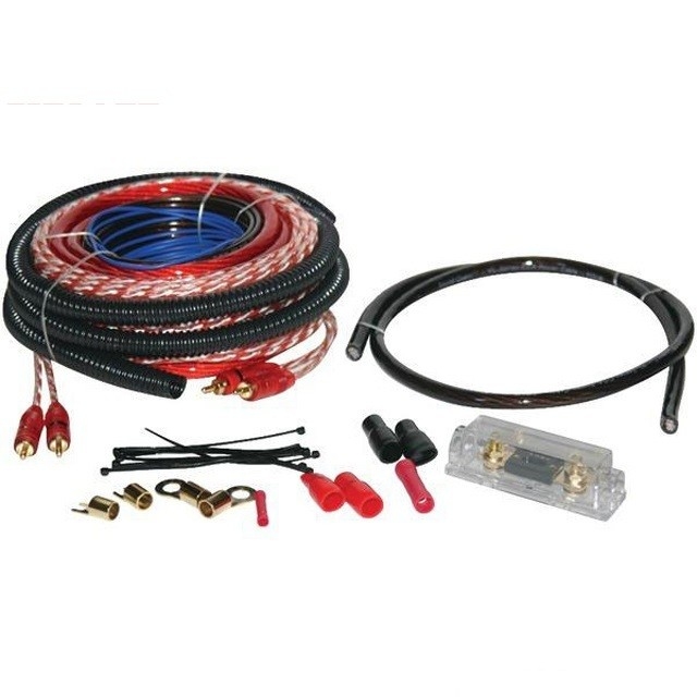 Cable de alimentação de ligação masculino-masculino 8 GA Kit de fiação de amplificador de carro com condutor de cobre nu e cabo CCA / OFC