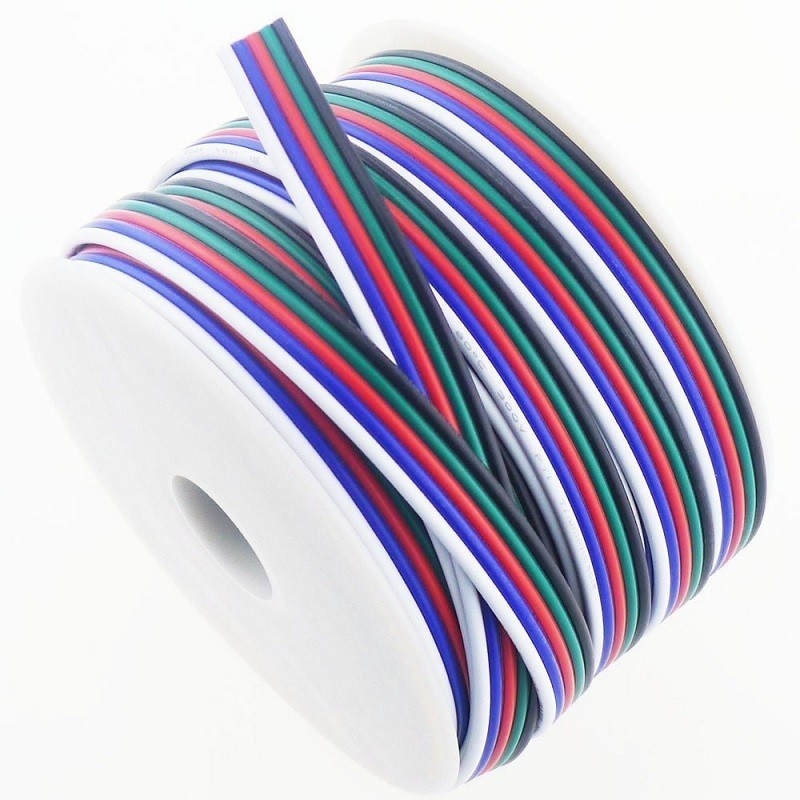 Cordão de extensão de fio flexível para fita de LED 1618 Gauge PVC Jacket RGBW RGB 3pin 4pin