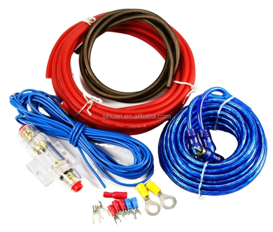 Alumínio revestido de aço condutor 4 Gauge OFC High Current Amp/subwoofer Kit de fiação