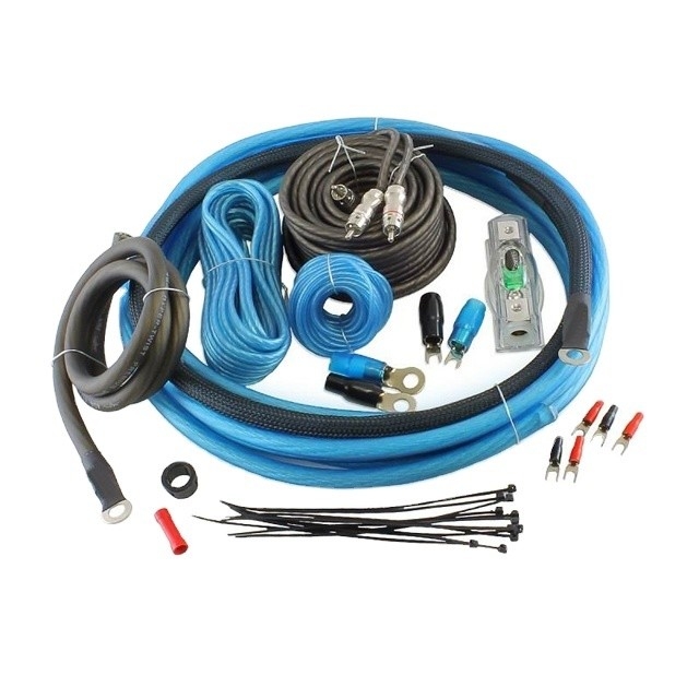 Kit de instalação de cabos de áudio feminino-feminino e fio 4GA RCA para amplificador de carro