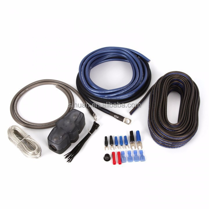 Kit de cabos de amplificador de áudio de carro isolado de PVC 8AWG com acessórios a preços acessíveis