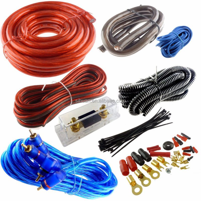 Cabos RCA de cobre OFC 100% de calibre real para áudio de carro de baixa tensão