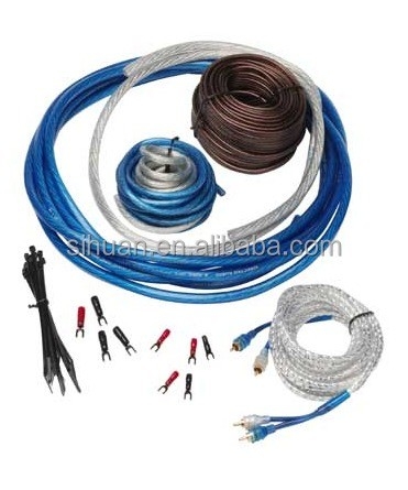 Kit de cabos de sistema de áudio de carro de última geração com revestimento de PVC macio e 4 fios RCA