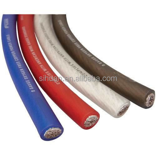 PVC Jacket 4 AWG OFC Car Audio Power Wire em qualquer cor Completa especificação dos EUA CEA-2015 Compliant
