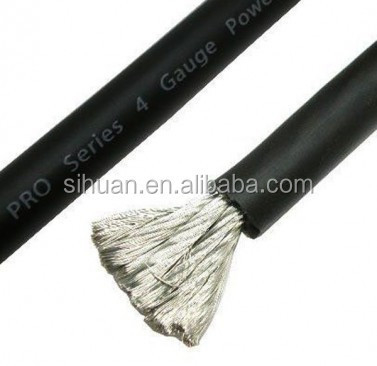 Flexível Translúcido Azul Vermelho 1/0 GA AWG fio de alimentação para instalação de amplificador de áudio de carro