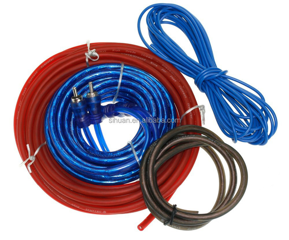 Cor do cabo personalizável e conectores RCA Kit de fiação de instalação do amplificador de carro CCA