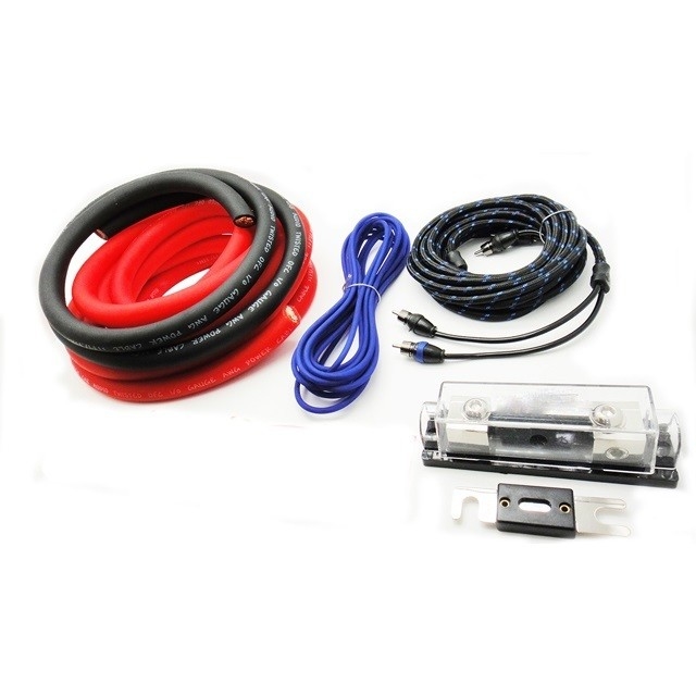 Kit de fios para veículos automóveis com cabo de áudio para veículos de 4 gauges isolado e condutor CCA ou OFC