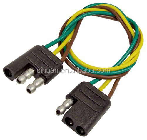 2.8X Diâmetro externo 4c 18AWG Cable de fio de reboque ligado com conector Condutor de cobre nu