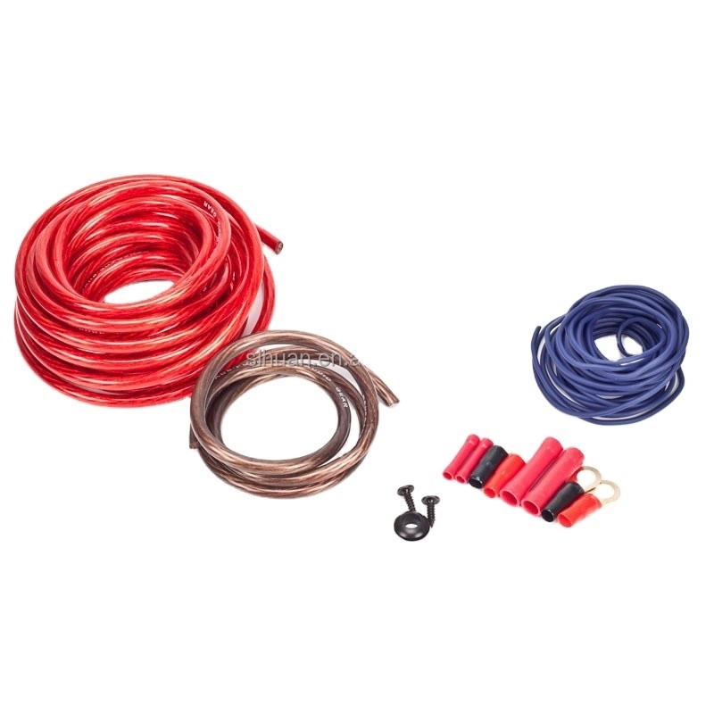 8 Gauge Copper Conductor PVC Jacket Amplifier Installation Wiring Kit para sistemas de áudio
