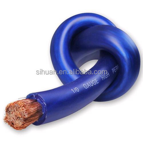 Cabo de alimentação de PVC flexível Super flexível Qualquer cor 1/0 AWG para bateria de áudio de carro